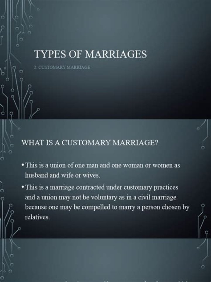 What is the meaning of customary marriage?