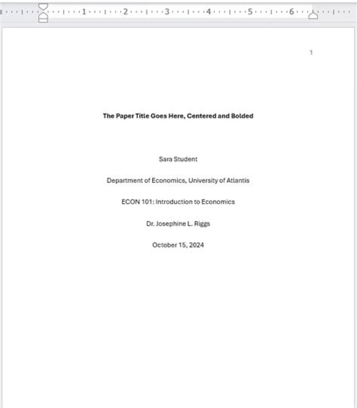 What should be on a title page?